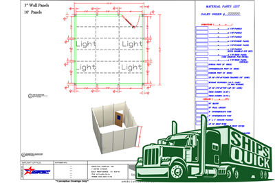 Used National Partitions Inplant Office - 12'2" x 12'2"